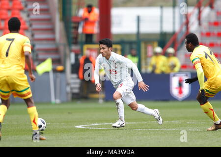 Lüttich, Belgien. 23 Mär, 2018. Ryota Ohshima (JPN) Fußball: Internationales Freundschaftsspiel zwischen Japan 1-1 Mali im Stade Maurice Dufrasne in Lüttich, Belgien. Credit: mutsu Kawamori/LBA/Alamy leben Nachrichten Stockfoto