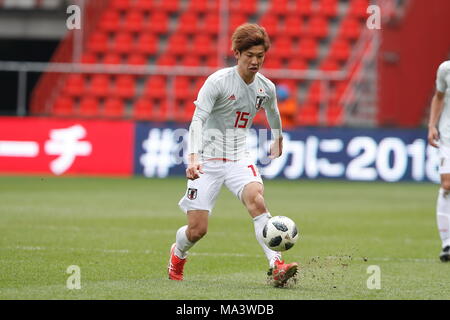 Lüttich, Belgien. 23 Mär, 2018. Yuya Osako (JPN) Fußball: Internationales Freundschaftsspiel zwischen Japan 1-1 Mali im Stade Maurice Dufrasne in Lüttich, Belgien. Credit: mutsu Kawamori/LBA/Alamy leben Nachrichten Stockfoto