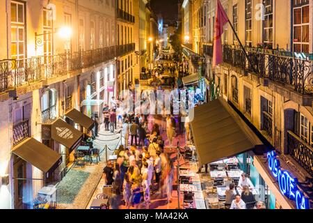 Der pink Party Meile Rua Cor de Rosa in Lissabon, Portugal Stockfoto