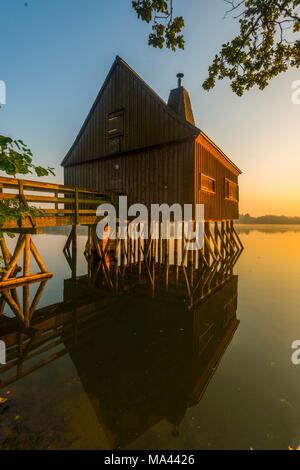 Die plothener Teiche See im Naturschutzgebiet des Rheinischen Schiefergebirges in Thüringen, Deutschland Stockfoto