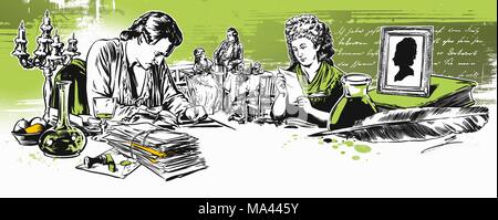 Goethe in Weimar und Charlotte von Stein (Abbildung) Stockfoto