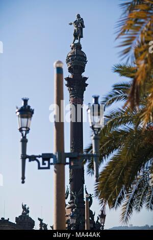 Ein Denkmal für Christopher Columbus in Barcelona, Spanien Stockfoto