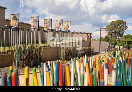 Die Vielfalt der Apartheid Museum in Johannesburg, Südafrika Stockfoto