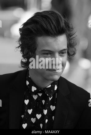 London, UK, 20. August 2013. (Bild digital geändert werden monochrom) Harry Styles besucht die Weltpremiere von "Eine Richtung: Das ist uns' im Empire Leicester Square Stockfoto