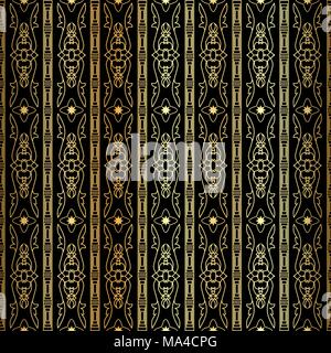 Die nahtlose Vektor Ornament. Moderne, elegante geometrische Muster mit sich wiederholenden Golden gepunktete Wellenlinien Stock Vektor
