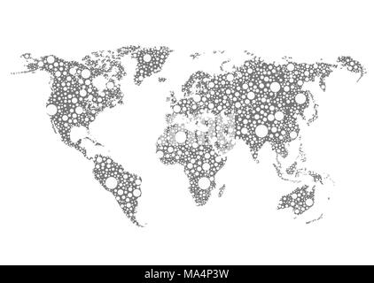 Stilisierte Karte der Erde auf weißem Hintergrund Stock Vektor