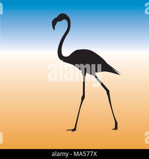 Dark flamingo Silhouette Stock Vektor