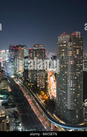 Asien, Japan, Nihon, Nippon, Tokyo, Stadt Übersicht, der Hamamatsucho Stadion, Ansicht von Tokyo World Trade Center Stockfoto