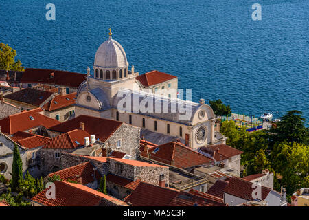 Kroatien, Dalmatien, Zadar, Altstadt, Kathedrale Sveti Jakov, Blick vom Sveti Mihovil Festung Stockfoto