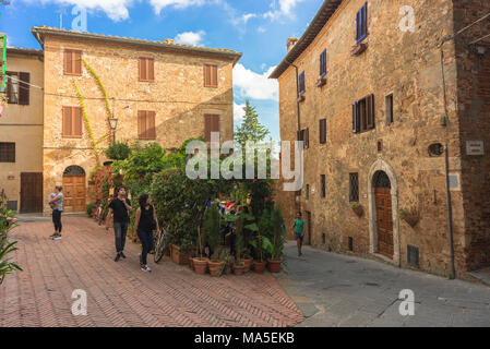 Pienza Val d'Orcia, Siena, Toskana, Italien, Europa. Stockfoto