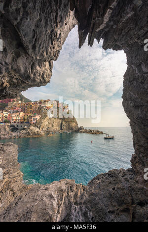 Manarola, Nationalpark Cinque Terre, Ligurien, Italien Stockfoto