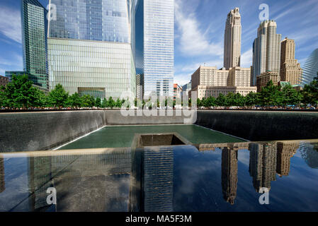 Memorial Brunnen am Ground Zero, World Trade Center, New York, USA Stockfoto