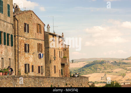 Pienza Val d'Orcia, Siena, Toskana, Italien, Europa. Stockfoto