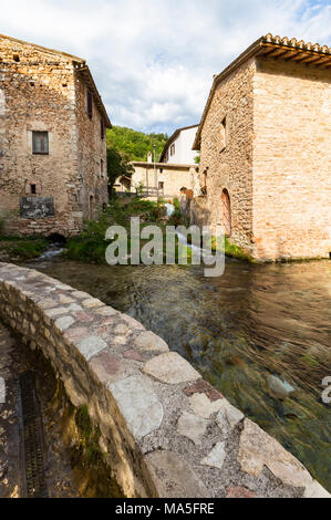 Rasiglia Weiler, Foligno Dorf, Gebiet von Perugia, Umbrien, Italien Stockfoto