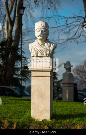 Büsten von italienischen Patrioten des Risorgimento auf der Passeggiata del Gianicolo, Gianicolo-hügel, Trastevere, Rom, Latium, Italien. Stockfoto