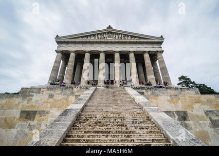 Neo-klassischen Ruhmeshalle Walhalla auf der Donau. Bayern, Deutschland Stockfoto