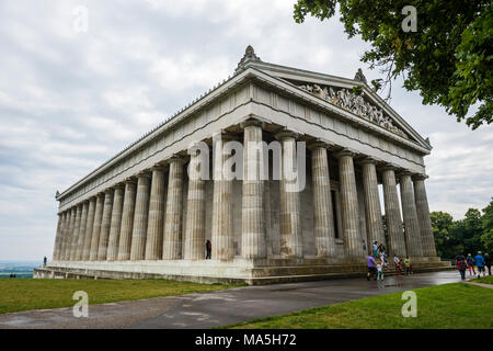 Neo-klassischen Ruhmeshalle Walhalla auf der Donau. Bayern, Deutschland Stockfoto