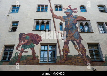 Goliath Haus, UNESCO-Weltkulturerbe, Regensburg, Bayern, Deutschland Stockfoto