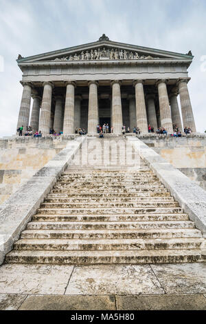 Neo-klassischen Ruhmeshalle Walhalla auf der Donau. Bayern, Deutschland Stockfoto