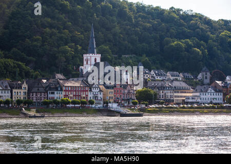 Dorf von Bacharach am Rhein, Deutschland Stockfoto