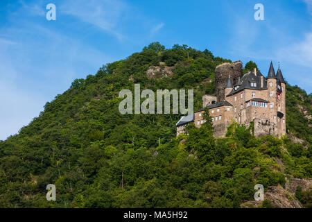 Burg Gutenfels über Kaub am Rhein, Deutschland Stockfoto