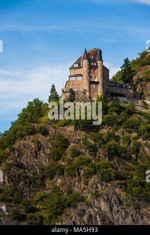 Burg Gutenfels über Kaub am Rhein, Deutschland Stockfoto