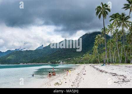 Temae öffentlichen Strand, Moorea, Französisch Polynesien Stockfoto