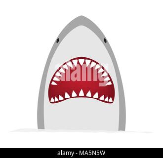 Ein großer Hai auf weißem Hintergrund isoliert Stock Vektor