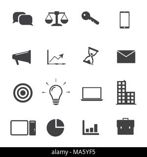 Einfaches Business Icons einstellen. Universal Business Icon in Web und mobile UI, der grundlegende Benutzeroberfläche Business Elemente zu verwenden. Stock Vektor