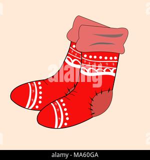 Flache Bauweise farbenfrohe Socken Symbol Vektor illustration Stock Vektor