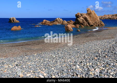 Schönen Strand im Sommer-Li Tinnari Strand - Nordküste Sardinien Stockfoto