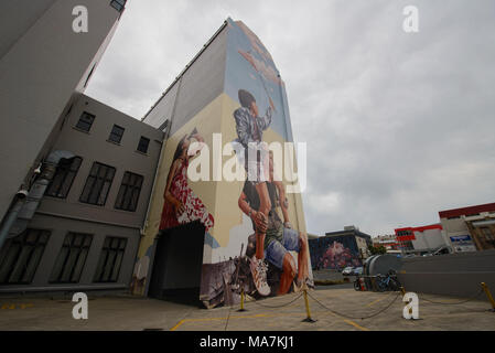 Street-Art, Dunedin, Neuseeland Stockfoto