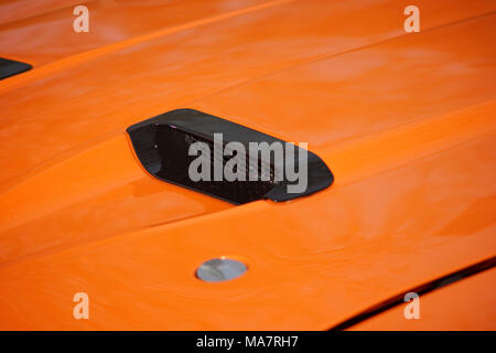 Details eines 1970er Ford Falcon v8 Stockfoto