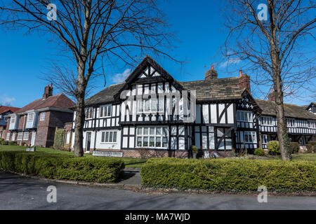 Historische Häuser Gebäude Port Sunlight Wirral merseyside North West England Großbritannien Stockfoto