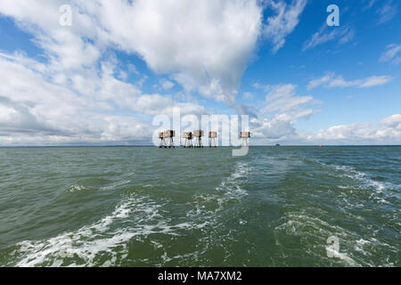 Den Zweiten Weltkrieg Maunsell Forts in der Themsemündung vor der Küste von Kent. Stockfoto