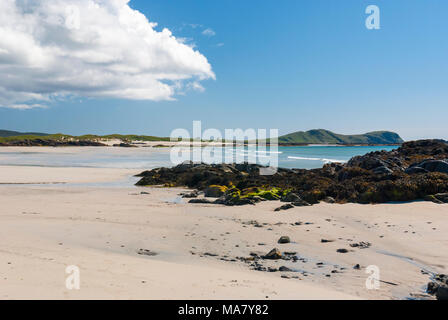 Beinn Ceann a Mhara von Traigh Throdhrasdail, in der Nähe von Kilkenneth, Tiree, Argyll, Schottland, Großbritannien. 17. Juni 2007 Stockfoto