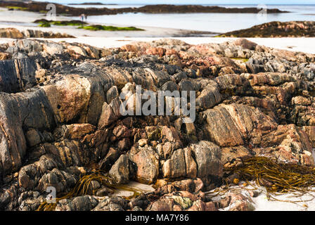 Ein Bild von Lewisian Gniess auf den Inneren Hebriden Isle of Tiree, Argyll und Bute, Schottland. 20. Juni 2007. Stockfoto