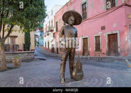 Coco inspiration, Denkmal, Jorge Negrete, 'El Charro Cantor', einem berühmten mexikanischen Sängerin, Guanajuato, Mexiko Stockfoto