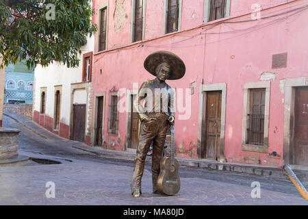 Coco inspiration, Denkmal, Jorge Negrete, 'El Charro Cantor', einem berühmten mexikanischen Sängerin, Guanajuato, Mexiko Stockfoto