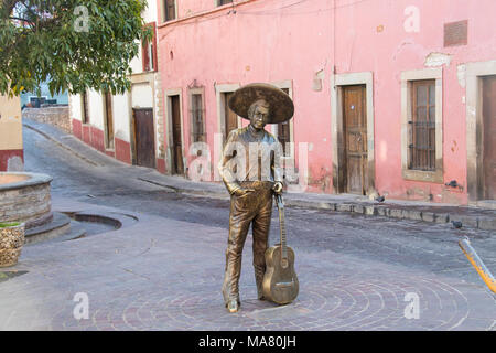 Coco inspiration, Denkmal, Jorge Negrete, 'El Charro Cantor', einem berühmten mexikanischen Sängerin, Guanajuato, Mexiko Stockfoto