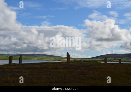Jungsteinzeit Ring von Brodgar auf der Insel Festland Insel Orkney Inseln, Schottland Stockfoto