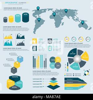 Infografiken Elements Collection-business Vector Illustration für Präsentation, Broschüre, Website, Blog, Workflow Layout, Broschüren, Banner, Karte, Ste Stock Vektor