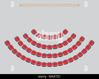 Ansicht von oben zeigen Sitz im Theater Vektor und Illustration Stock Vektor