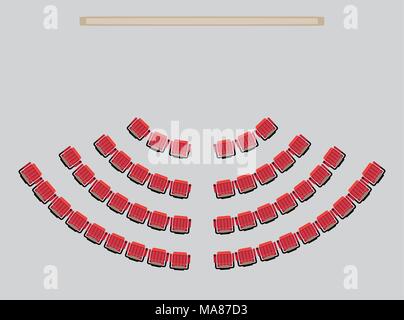 Ansicht von oben zeigen Sitz im Theater Vektor und Illustration Stock Vektor