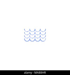 Einfaches Wasser Wellen Symbol Leitung auf Hintergrund isoliert Stock Vektor
