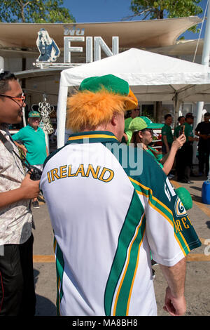 Iren. Teilnehmer am St. Patrick's Day. Irischer Patriot Stockfoto