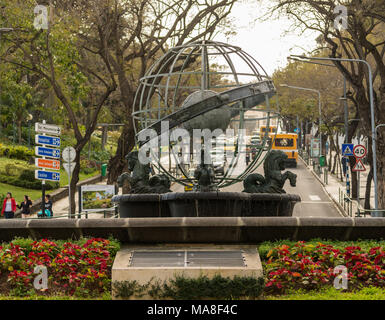 Rotunda do Infante Brunnen in Funchal. Stockfoto