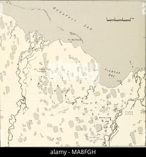 . Ökologische Untersuchungen der Tundra biome in der Prudhoe Bay, Alaska. 70°30' 70°25' 70°20|49°00' E 48° 40' Bild. 1. Lage von Klima und Boden temperatur Stationen. Ich 48°20. Stockfoto