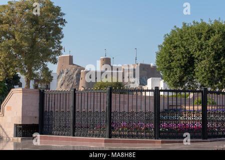 Fort Al-Mirani Naval defensive fort an der Küste des Alten Muscat (mutrah), Oman Stockfoto