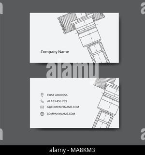 Visitenkarte für Techniker und mechanisch. Engineering Business Card. Stock Vektor